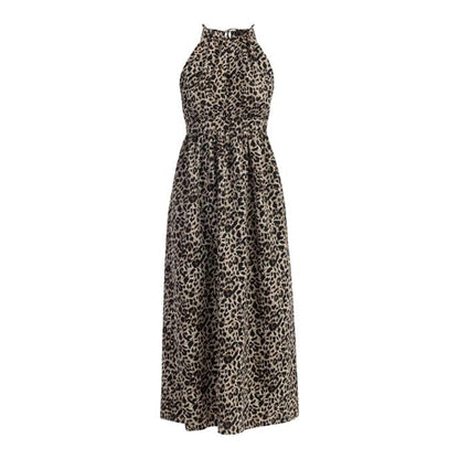 Faina Women's Maxi Dress With Leopard Print