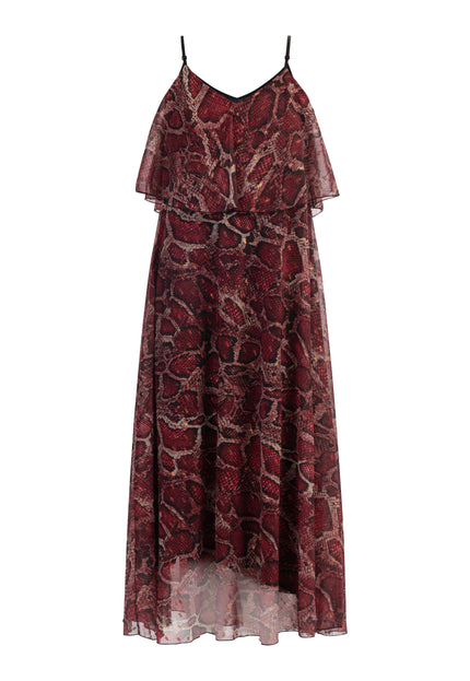 faina Damen's Schlangenprint Maxi Kleid