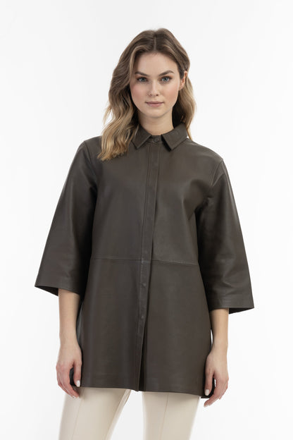 Dreimaster vintage Women's Leather Shirt