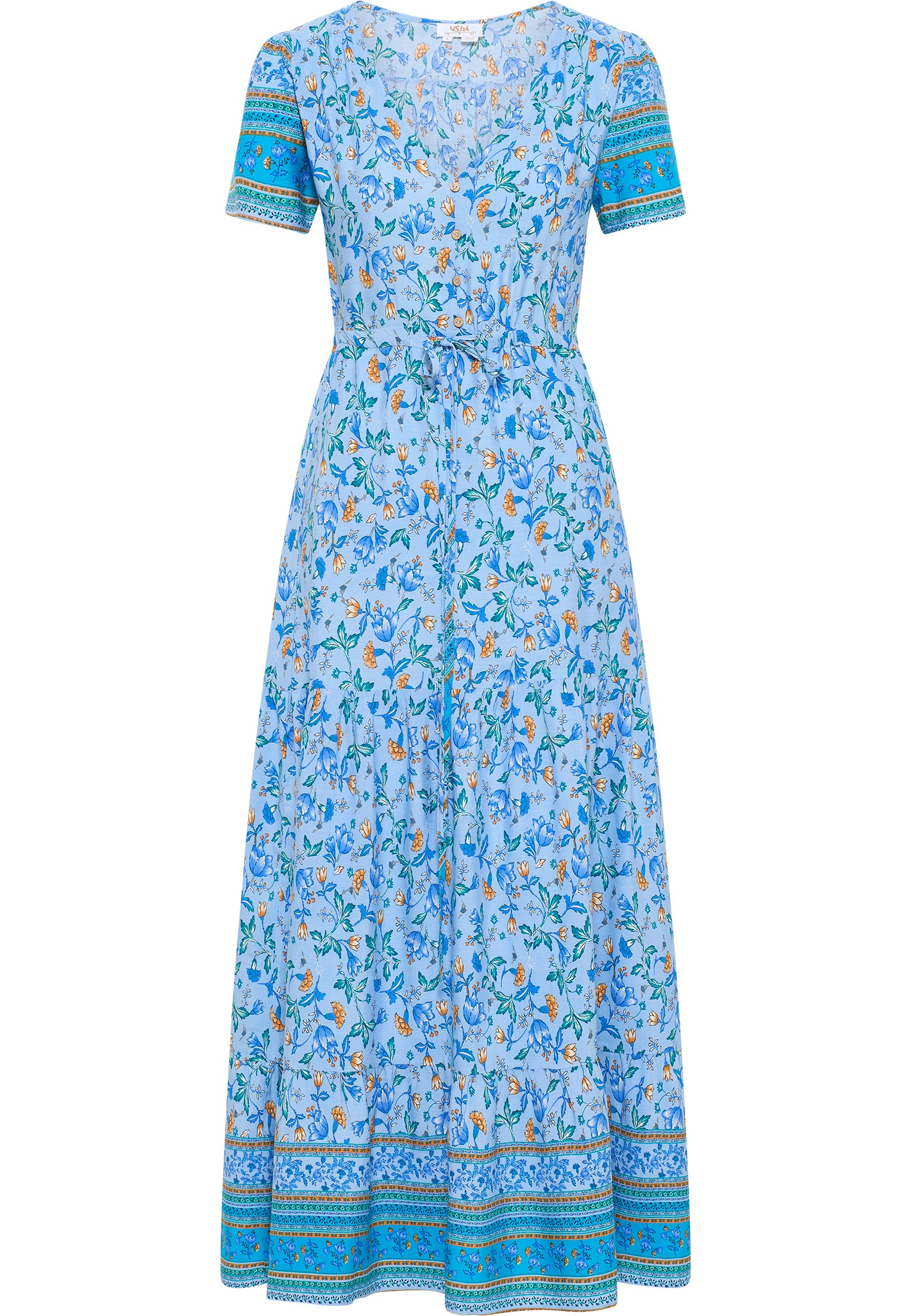 usha FESTIVAL Women's Floral Print Maxi Dress
