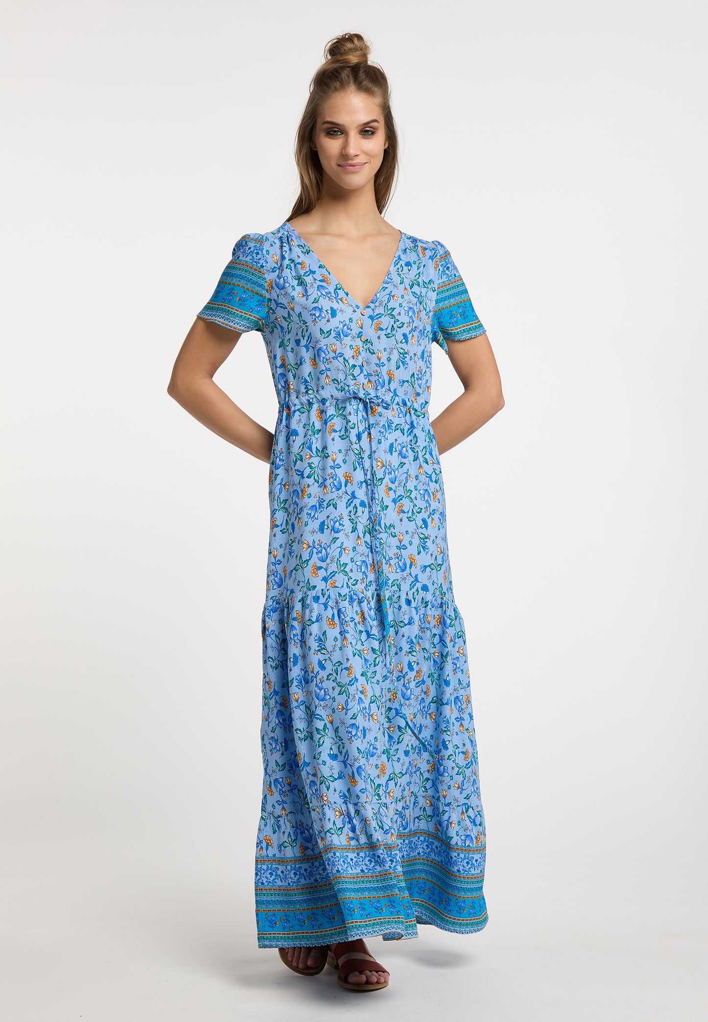 usha FESTIVAL Women's Floral Print Maxi Dress