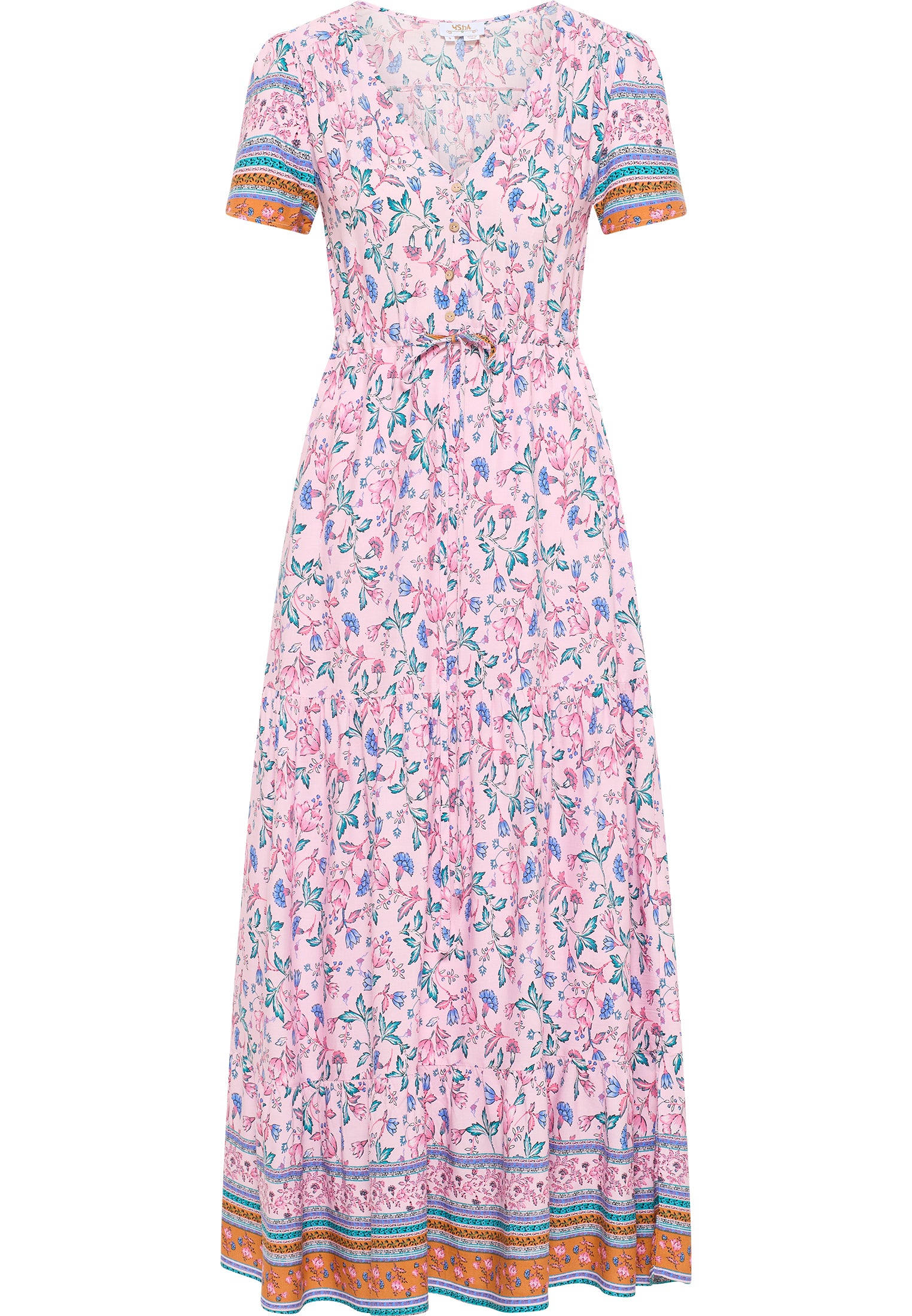 usha FESTIVAL Women's Floral Print Maxi Dress