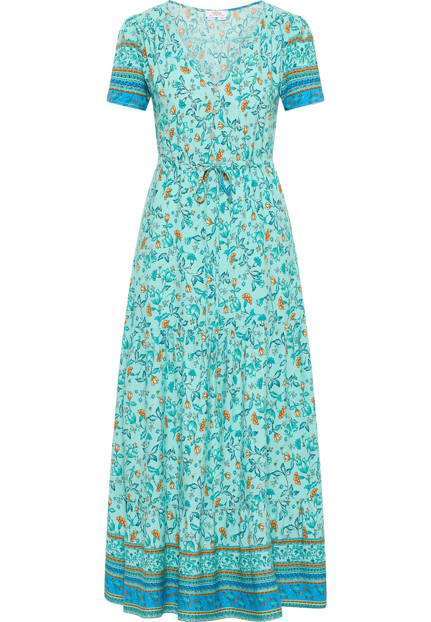 usha FESTIVAL Women's Floral Print Maxi Dress