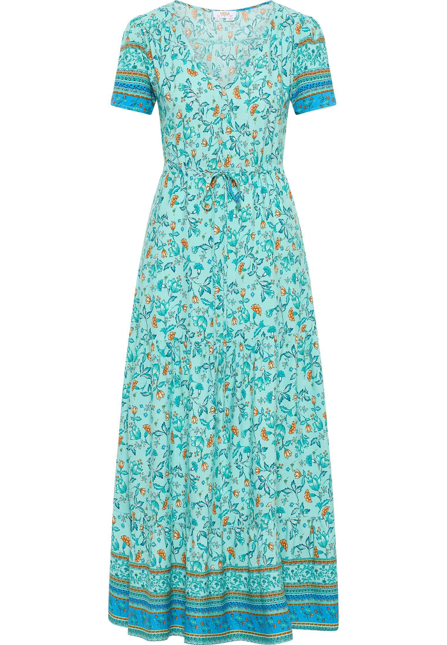 usha FESTIVAL Women's Floral Print Maxi Dress