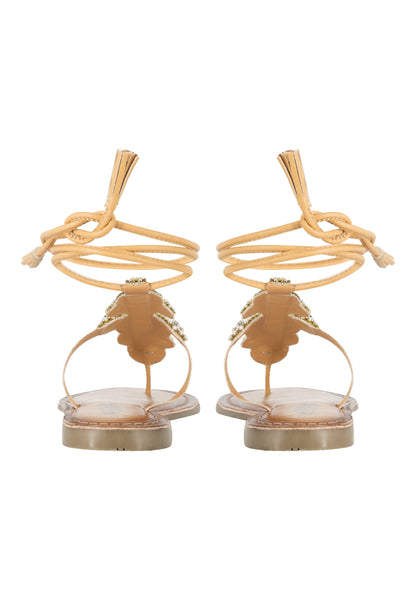 Usha festival Women's Roman Sandal With Stone Trimmings