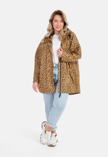 Schmuddelwedda Women's Plus Size Raincoat With Leopard Print