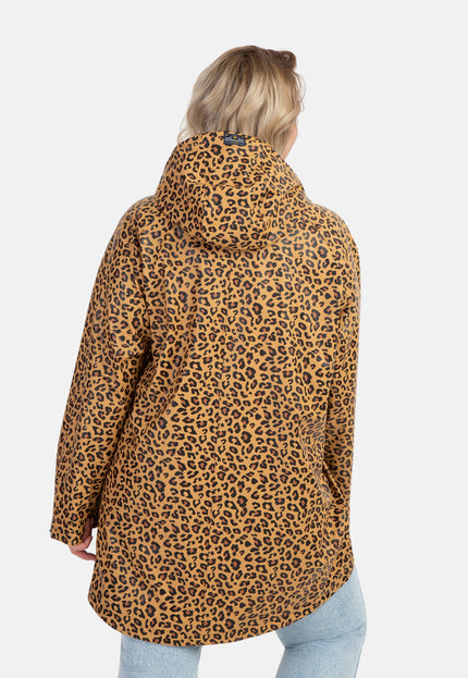 Schmuddelwedda Women's Plus Size Raincoat With Leopard Print