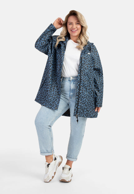 Schmuddelwedda Women's Plus Size Raincoat With Leopard Print