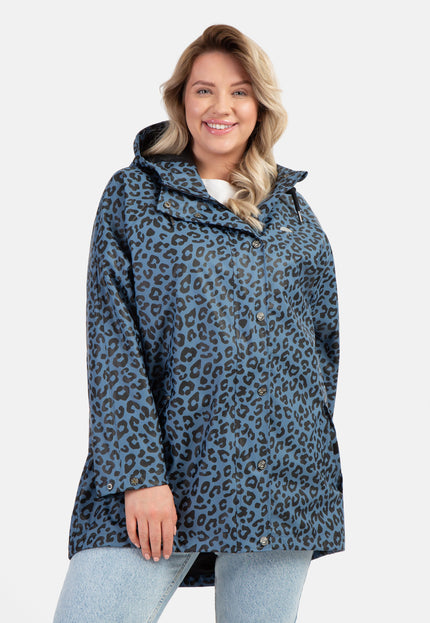 Schmuddelwedda Women's Plus Size Raincoat With Leopard Print