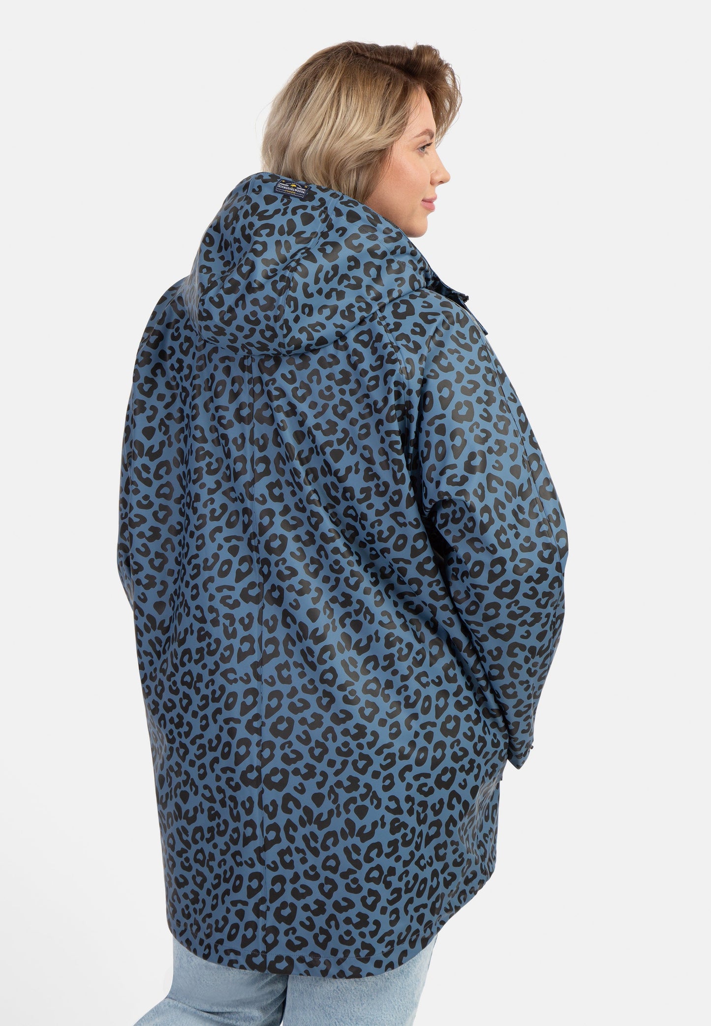 Schmuddelwedda Women's Plus Size Raincoat With Leopard Print