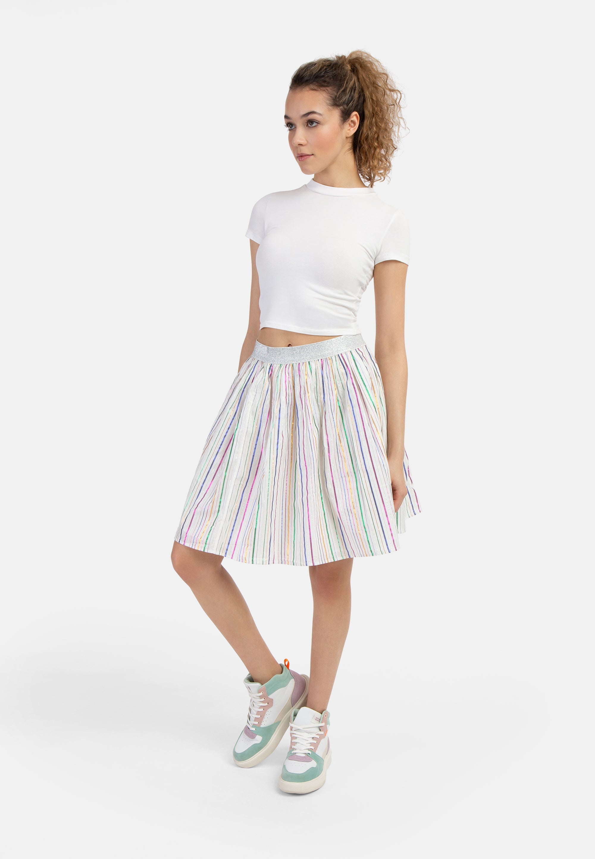 White Multicolored Stripes