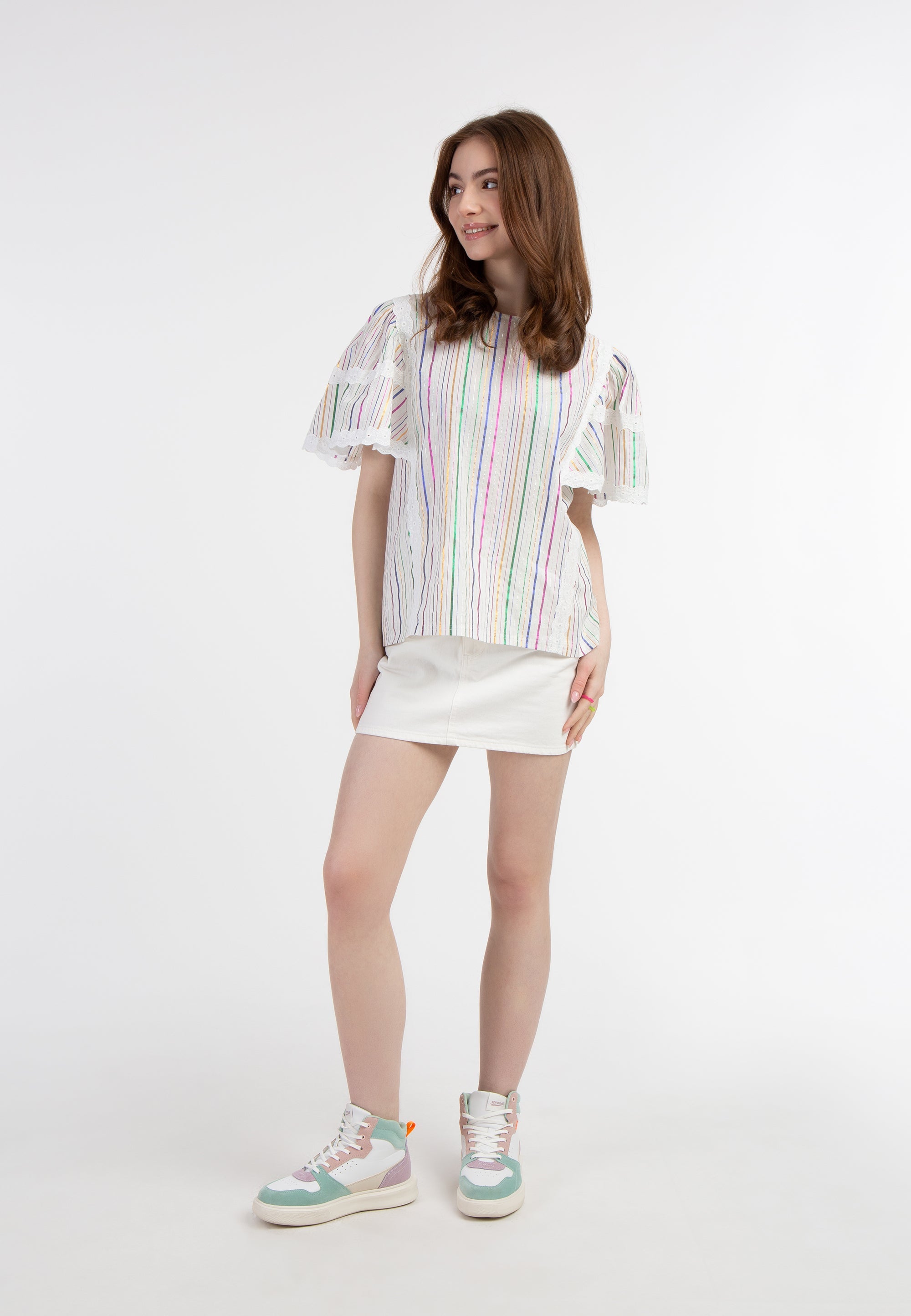 White Multicolored Stripes