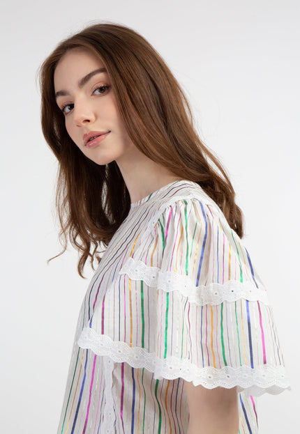 Mymo Women's Blouse With Metallic Stripes