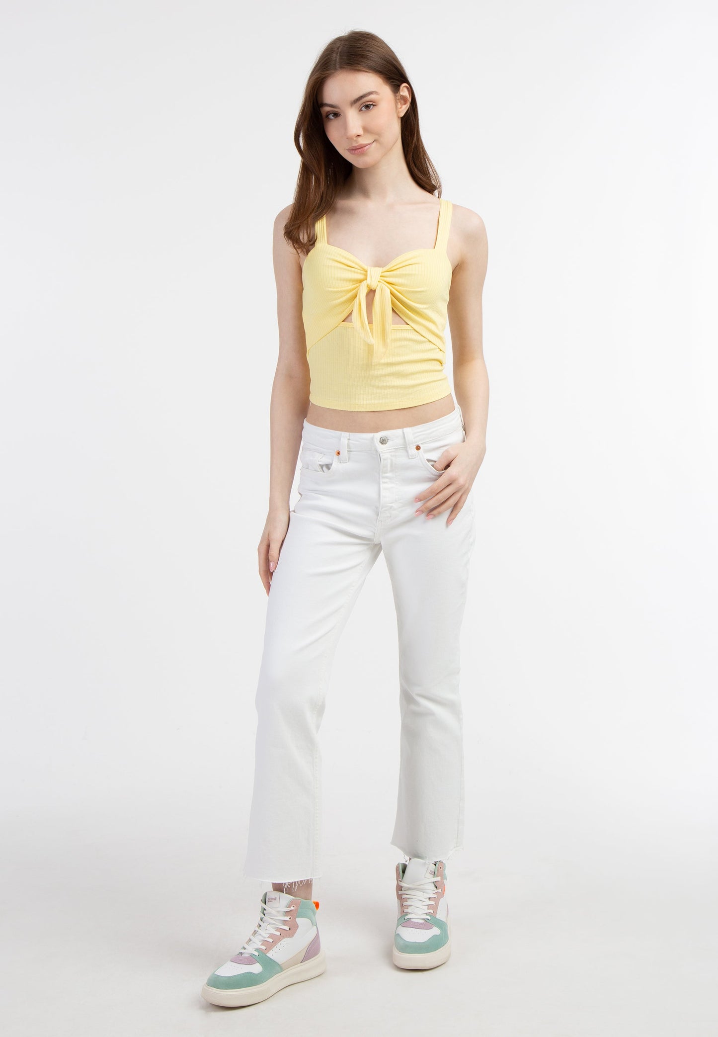 Mymo Women's Rib Knit Strap Top