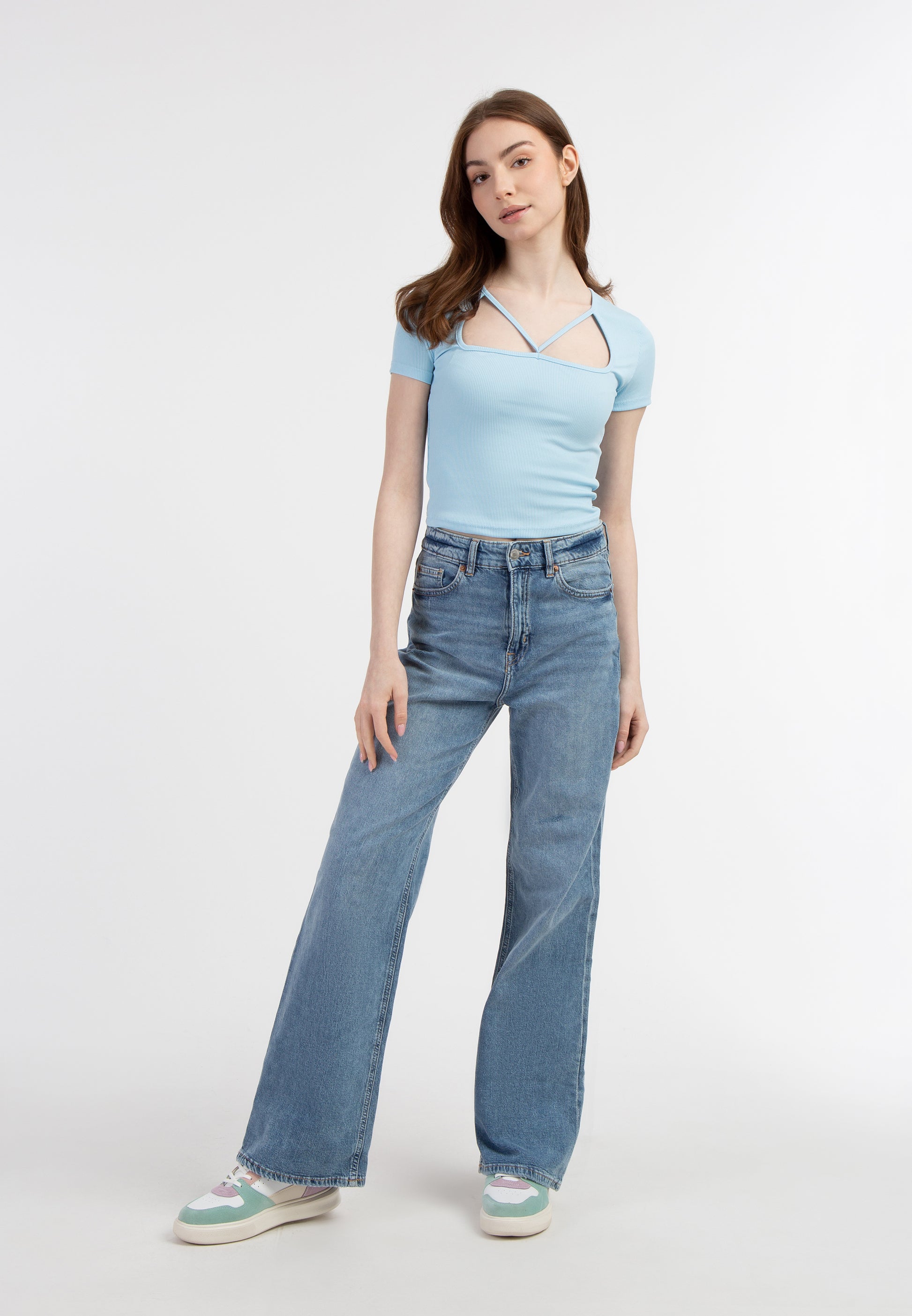 myMo Women's Rib Knit T Shirt