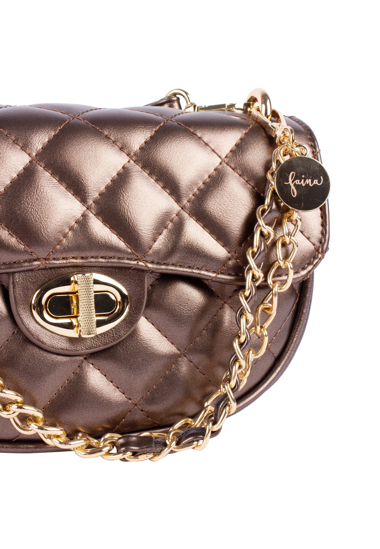 Faina Women's Shoulder Bag In A Metallic Look