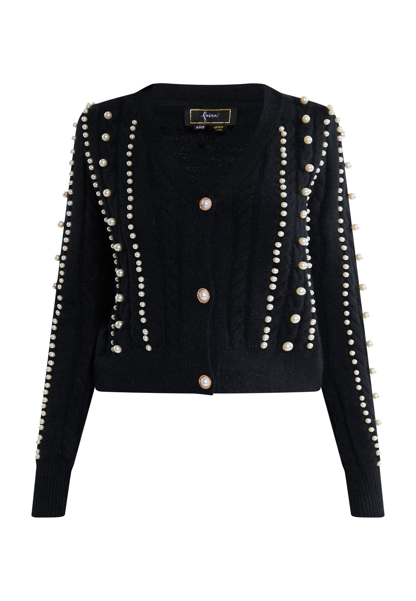 Faina Women's Cardigan With Pearls