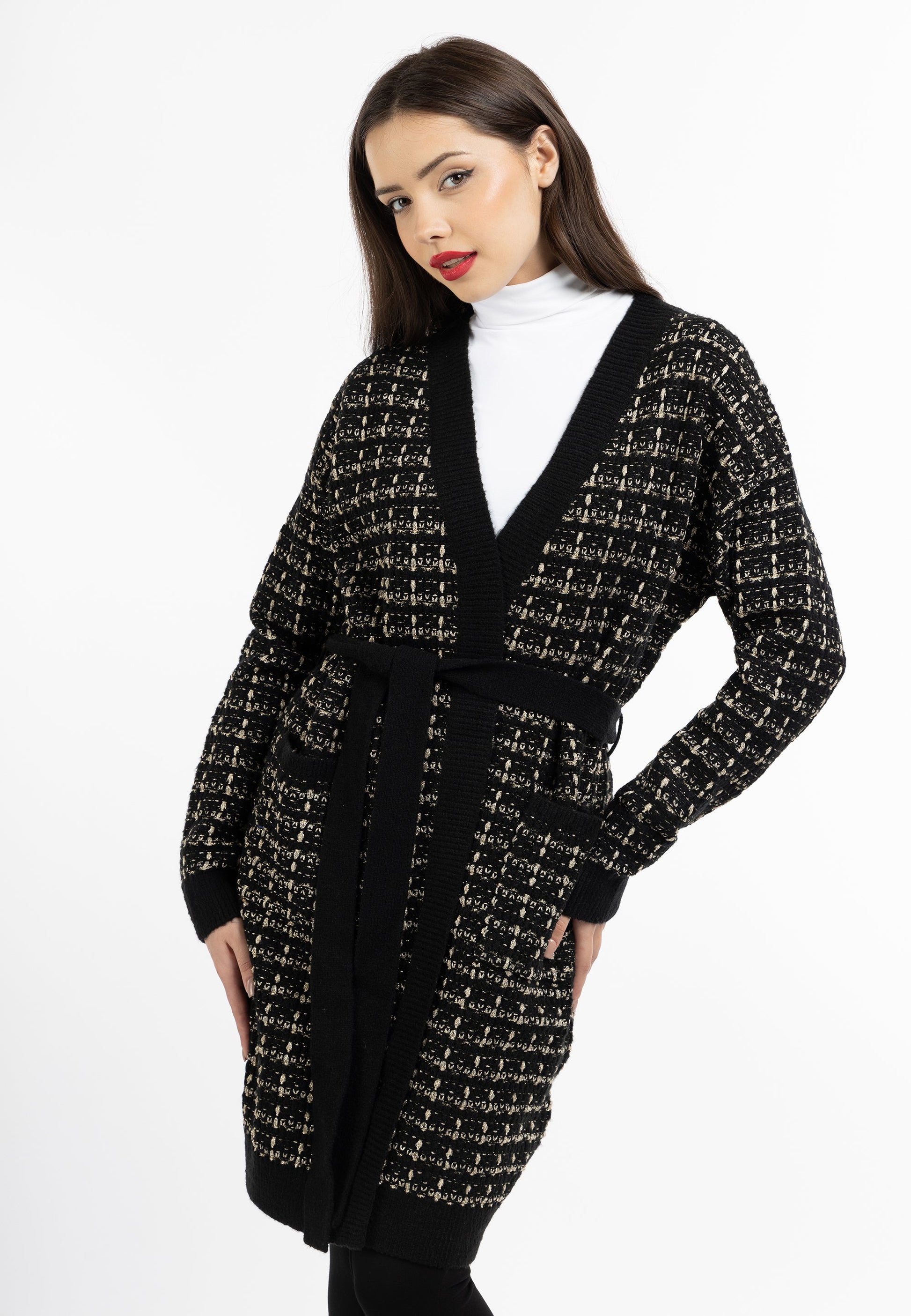 Faina Women's Cardigan With Fancy Yarn