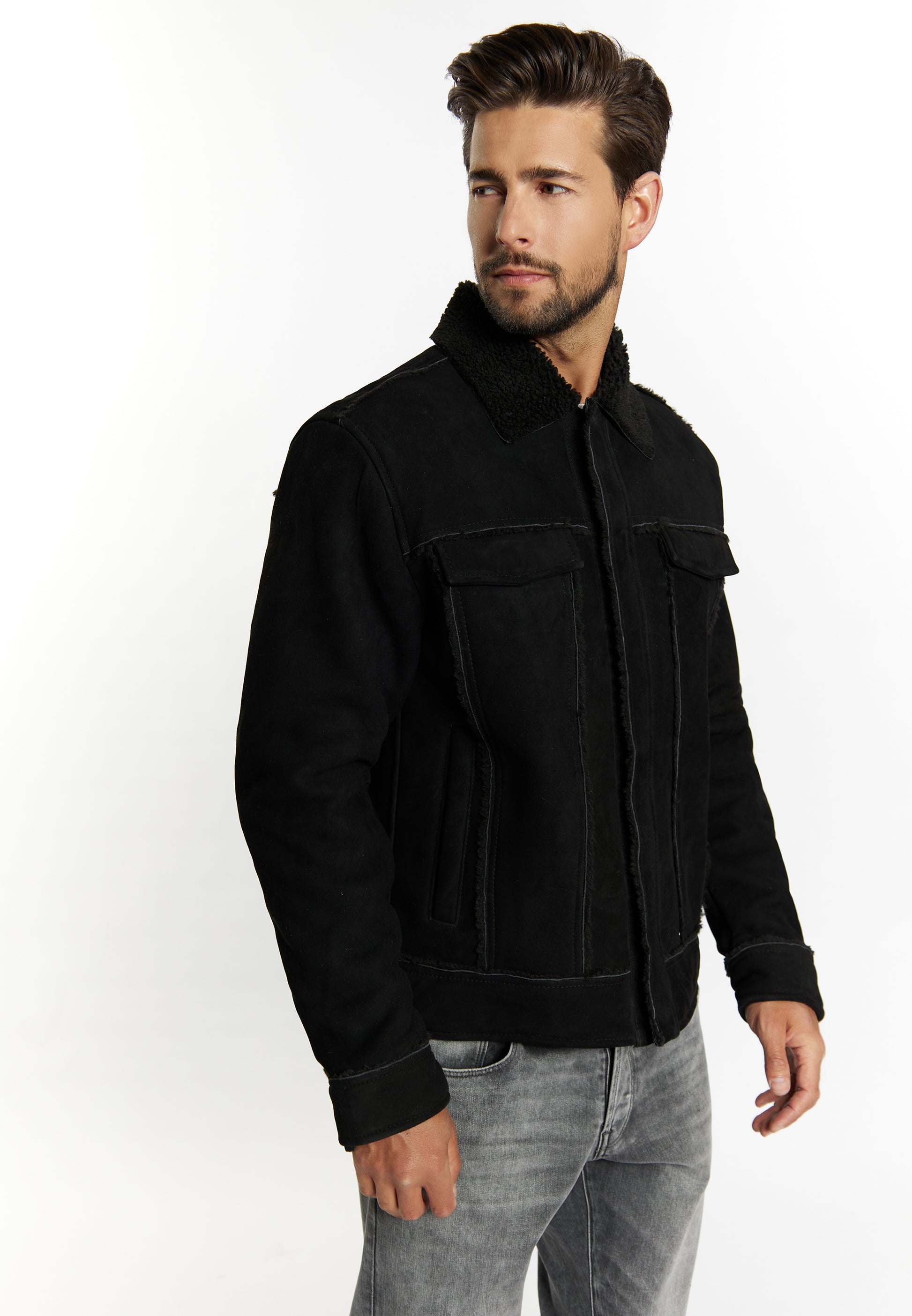 DreiMaster Vintage Herren Wildlederjacke