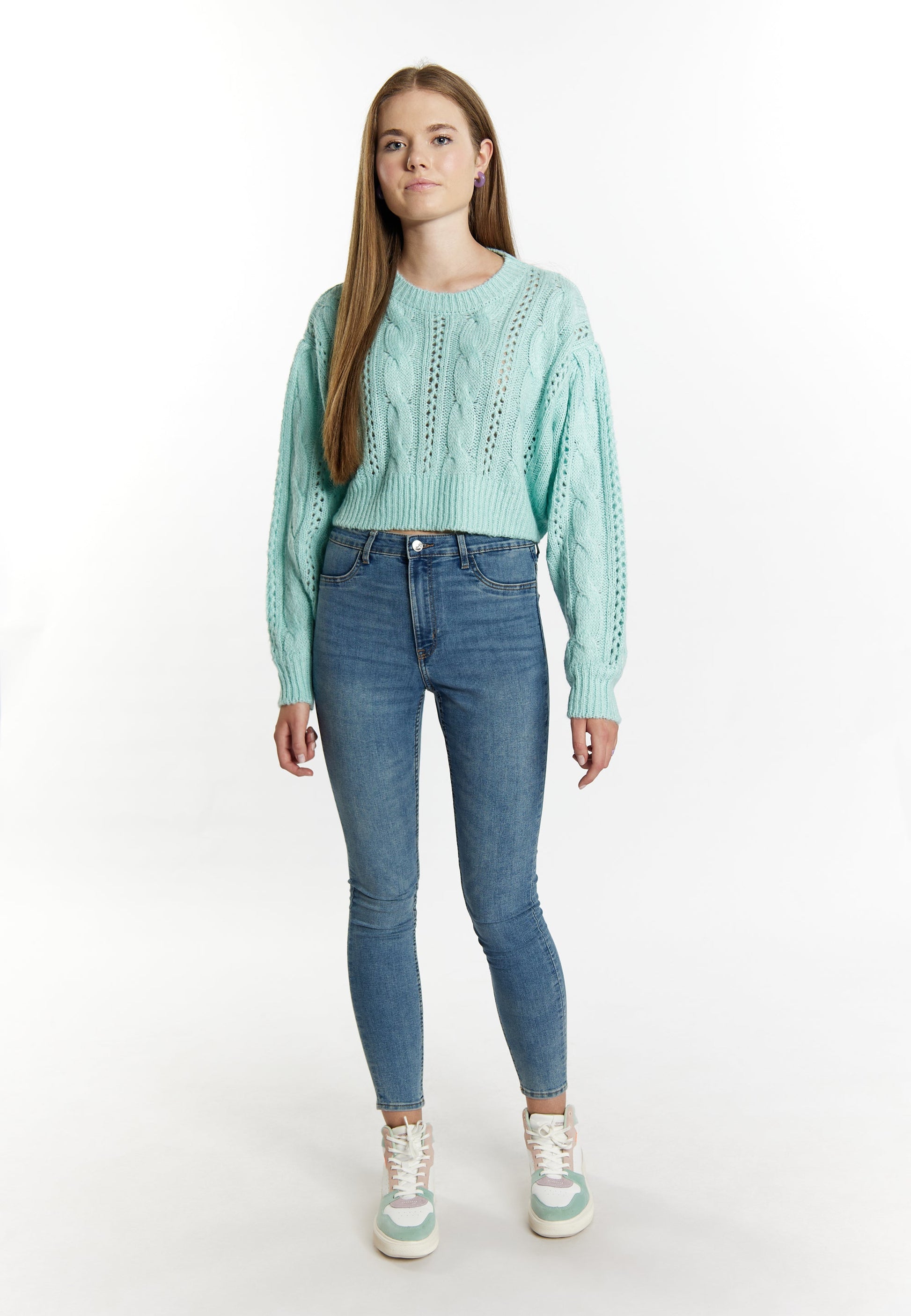 Mymo Women's Knit Cropped Sweater