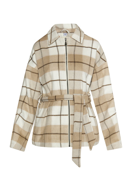 Dreimaster vintage Women's Transitional Jacket With A Checked Pattern