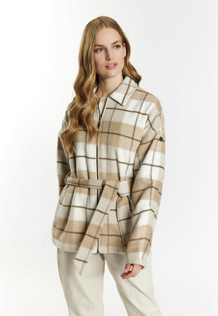 Dreimaster vintage Women's Transitional Jacket With A Checked Pattern