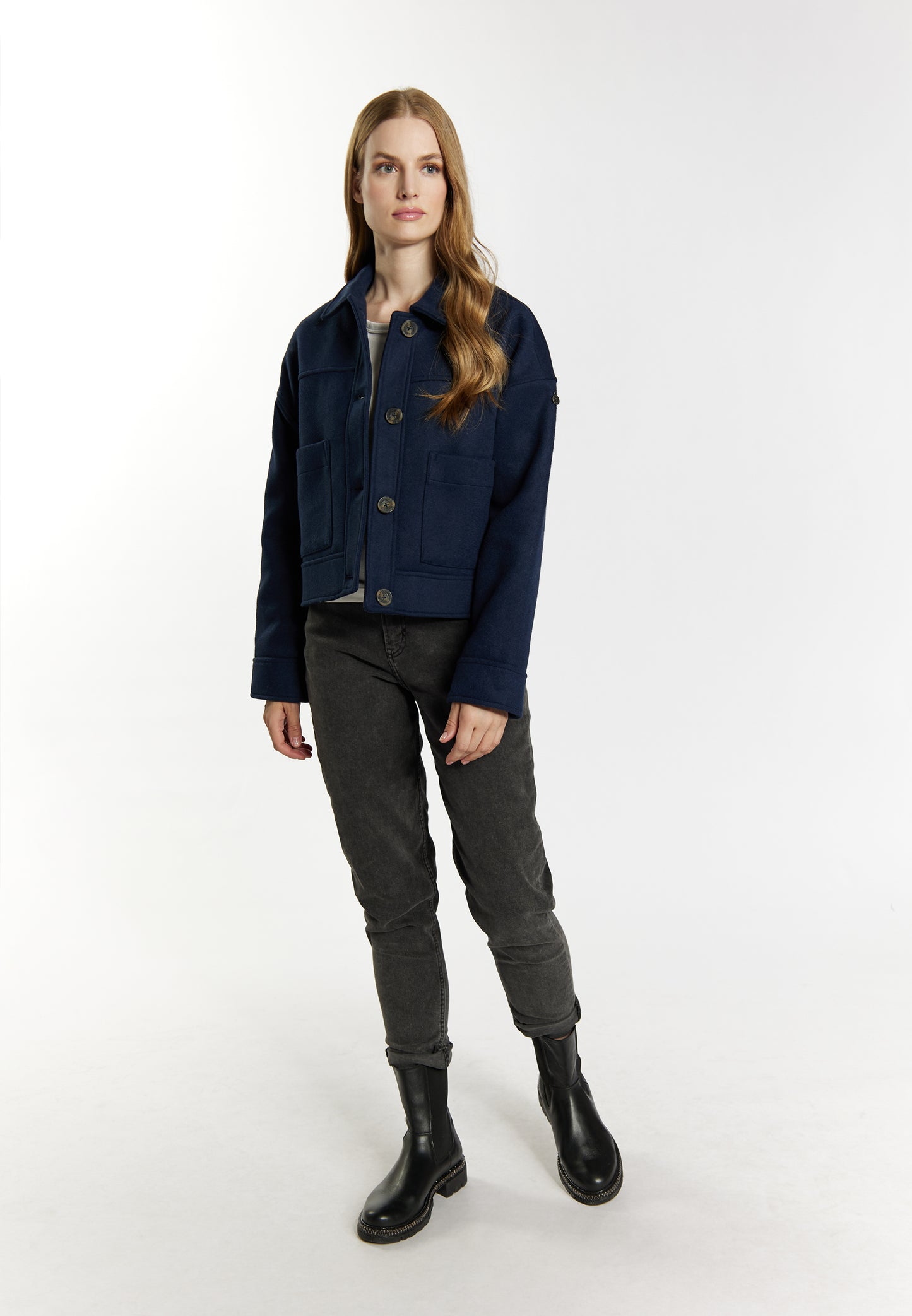 DreiMaster Vintage Damen Übergangsjacke aus einer Wollmischung