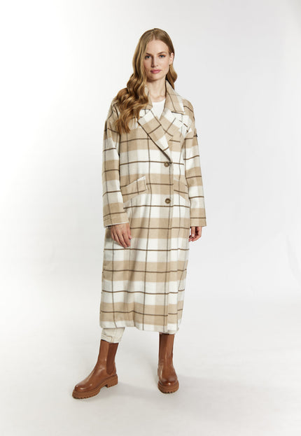 Dreimaster vintage Women's Transitional Coat In A Checked Design