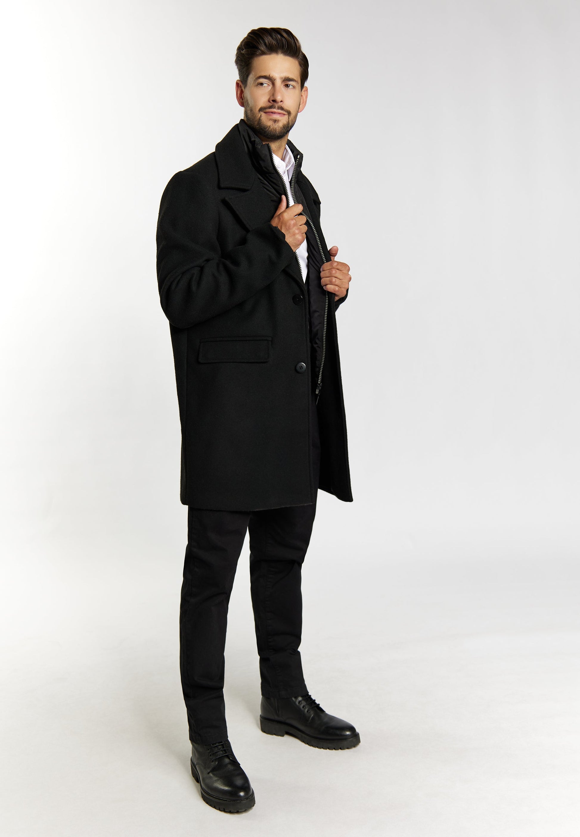 Dreimaster klassik Men's Transitional Coat Made Of Wool Blend
