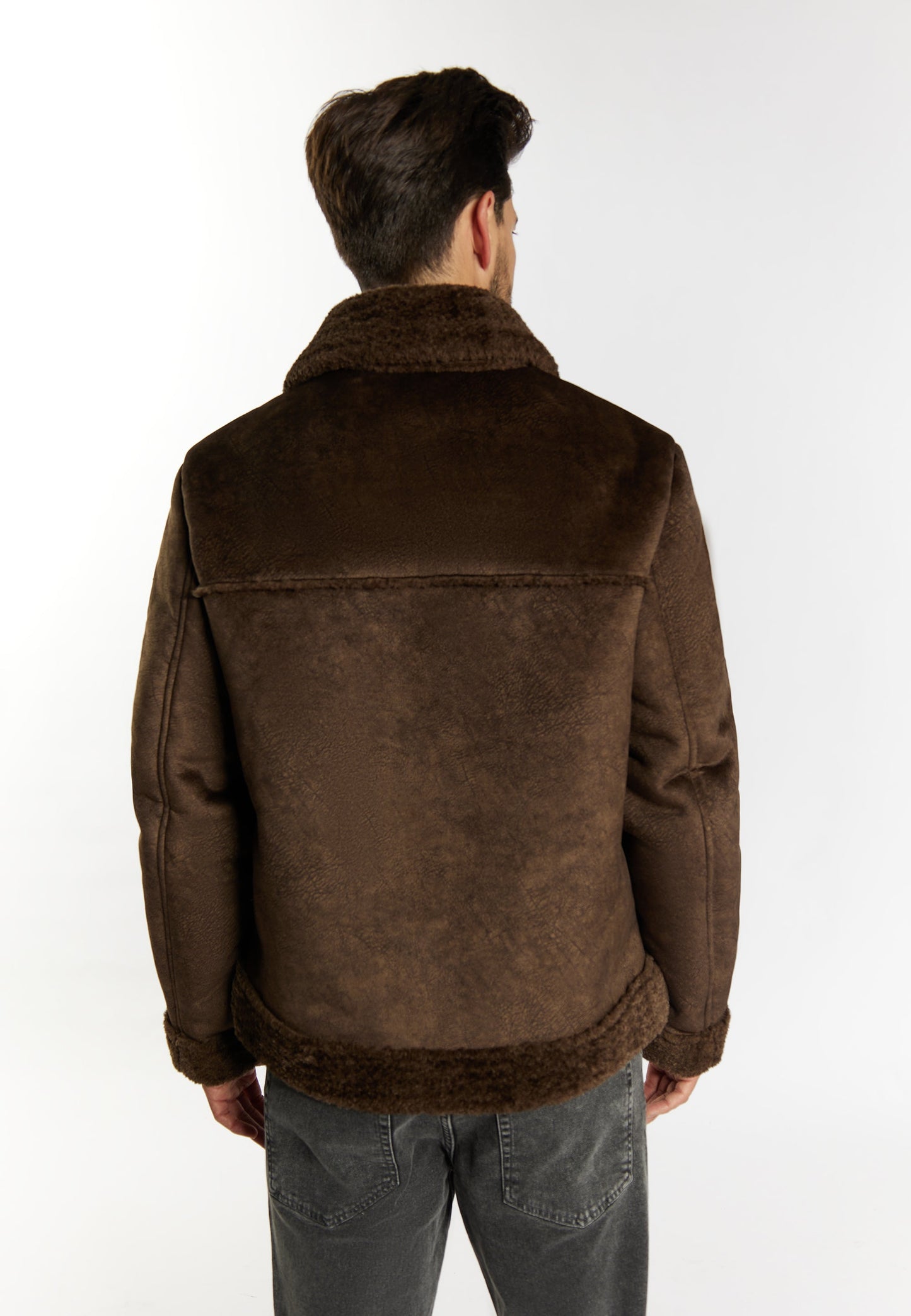 Dreimaster vintage Men's Transition Jacket Made Of Imitation Fur