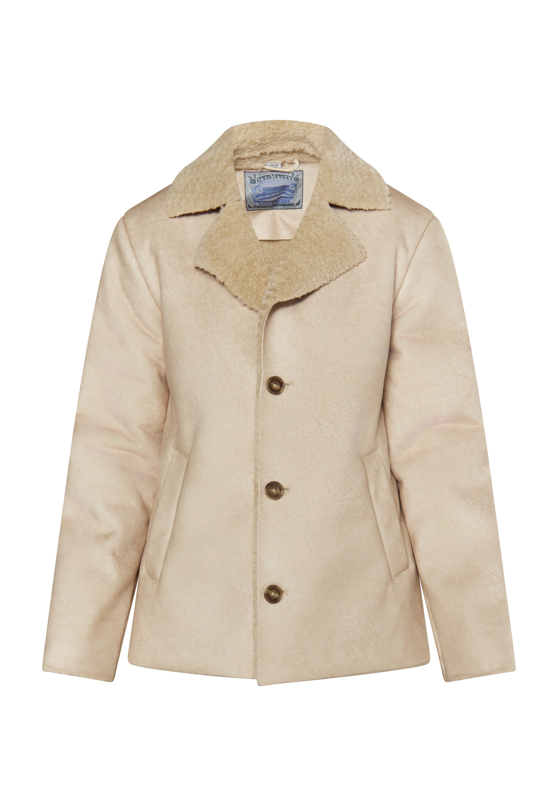 DreiMaster Vintage Men's Transition Jacket Made Of Imitation Fur