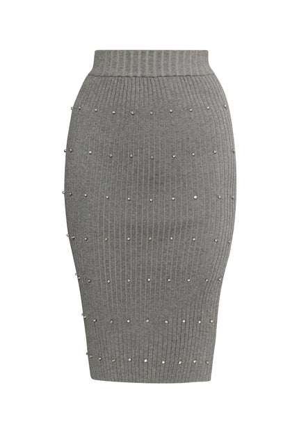 Faina Women's Knitted Skirt With Rhinestones