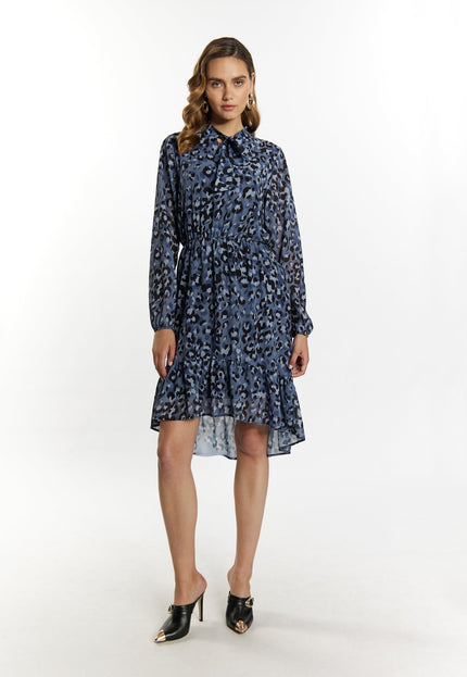 Faina Women's Dress With Leopard Print