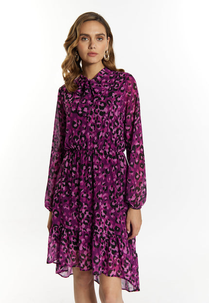 Faina Women's Dress With Leopard Print