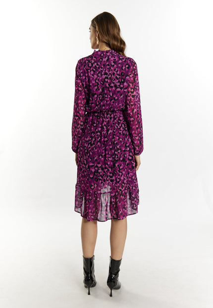 Faina Women's Dress With Leopard Print