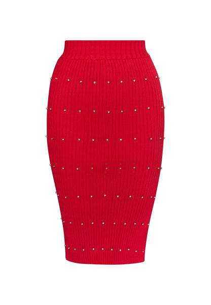 Faina Women's Knitted Skirt With Rhinestones