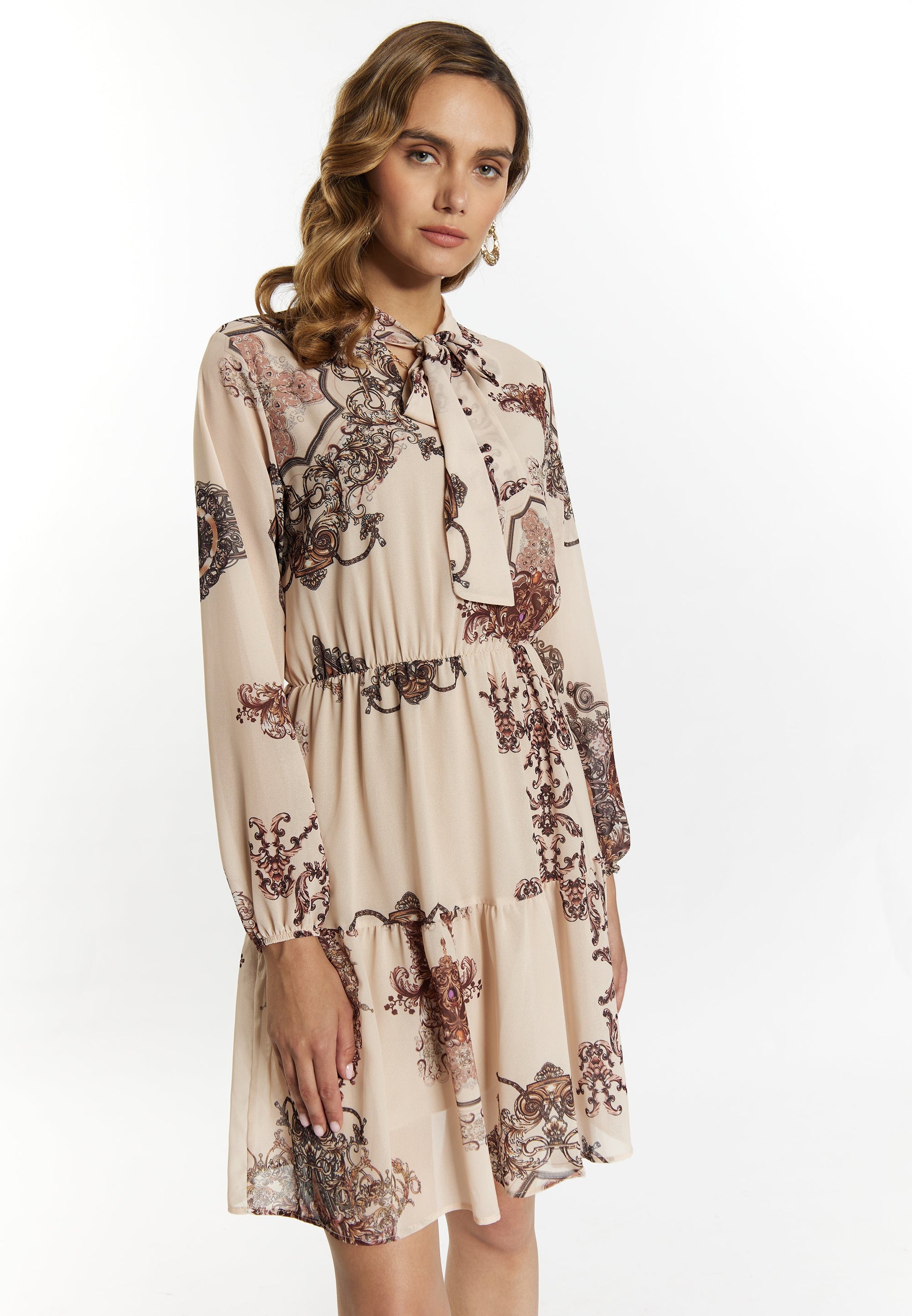 Faina Women's Dress With Baroque Print