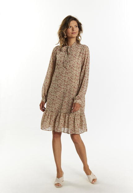 usha Damen Midi Kleid mit Blumenmuster