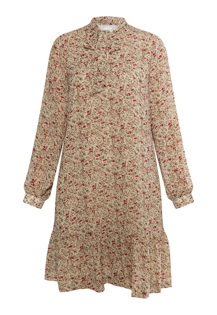 usha Damen Midi Kleid mit Blumenmuster