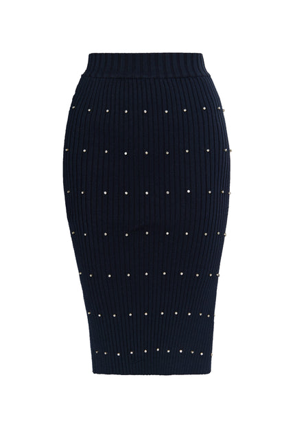 Faina Women's Knitted Skirt With Rhinestones