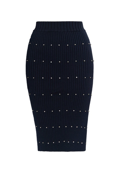 Faina Women's Knitted Skirt With Rhinestones