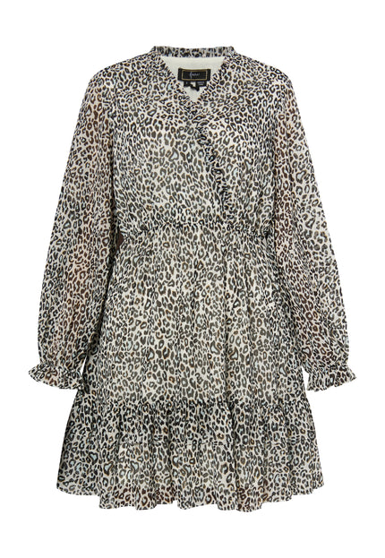 faina Damen Mini Kleid mit Leopardenmuster