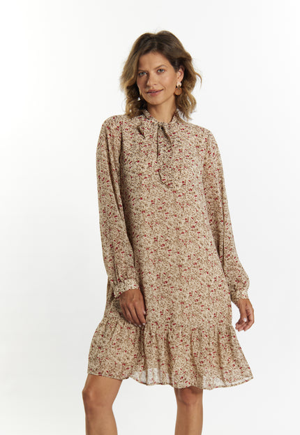 usha Damen Midi Kleid mit Blumenmuster