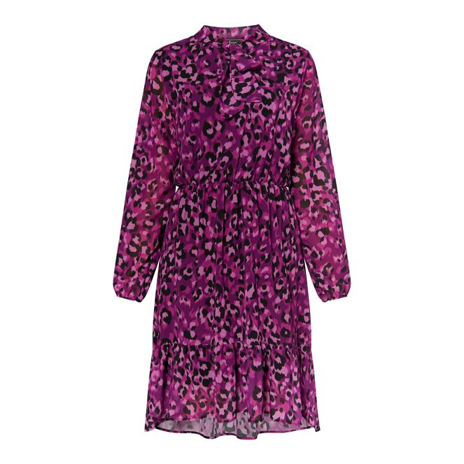 Faina Women's Dress With Leopard Print