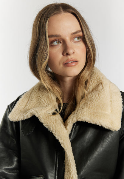 DreiMaster Vintage Damen Lammfell Lederjacke