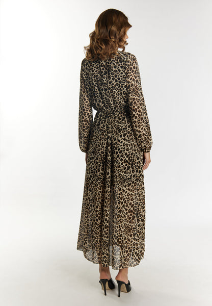Faina Women's Maxi Dress With Leopard Print