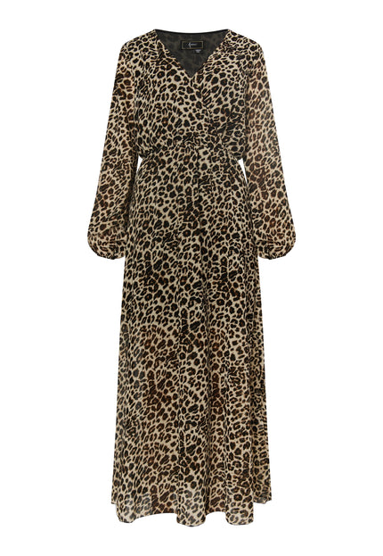 Faina Women's Maxi Dress With Leopard Print