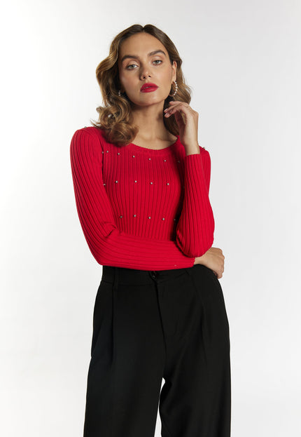 Faina Women's Sweater With Rhinestones