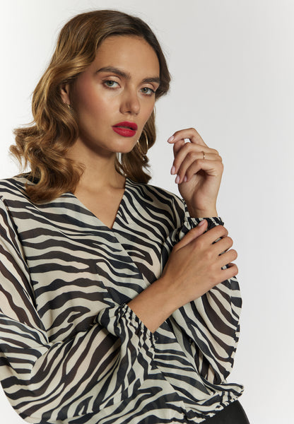 faina Women's Blouse With Zebra Print