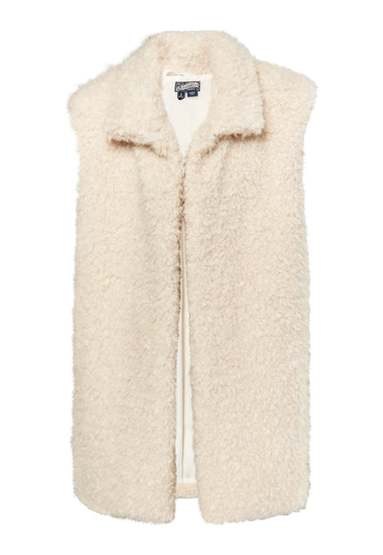 DreiMaster Vintage Women's Long Vest Made Of Imitation Fur